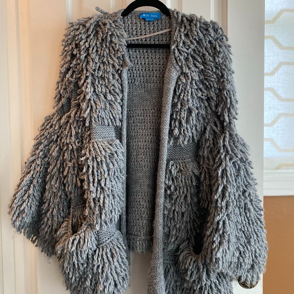 M.I.H Grey Oversized Cardigan Sweater Size Small